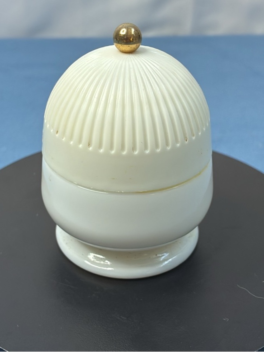 Avon Cream and Gold Vintage Bath Jar